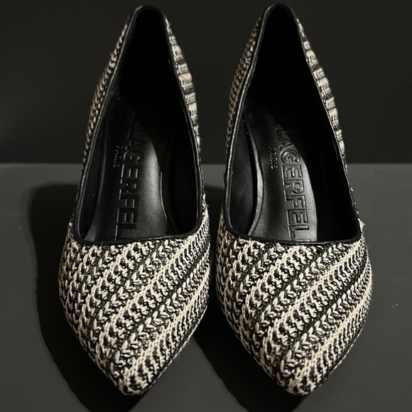 Karl Lagerfeld Paris Madelyn Slip On Pointed Toe Lug Sole Pumps 7.5 NWOB - Picture 4 of 4